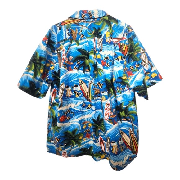 Vintage Hilo Hattie XXL Hawaiian Casual Button Down Tropical Surf Beach Men - Picture 9 of 9
